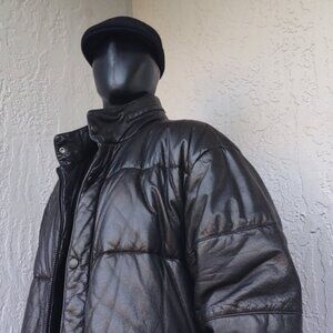 WILSONS LEATHER VINTAGE M. JULIAN LEATHER HOODED PUFFER COAT